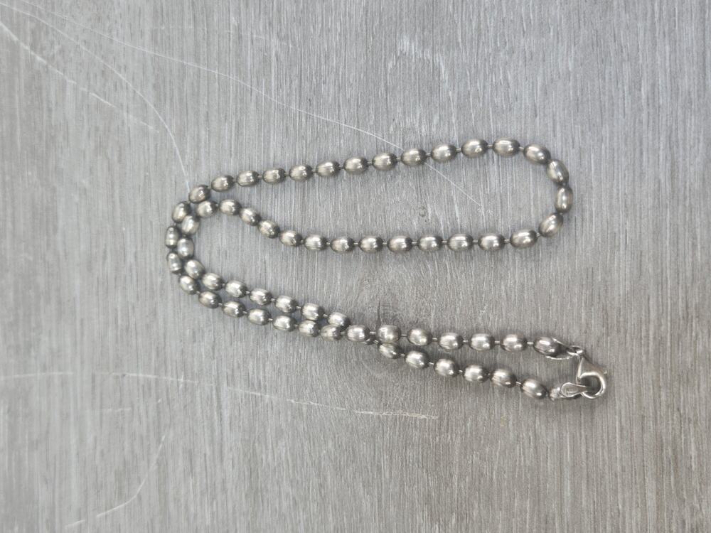 18" Sterling Silver Necklace Italian Italy Ball Bead Chain 925 Italy